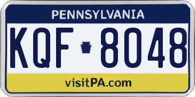 PA license plate KQF8048