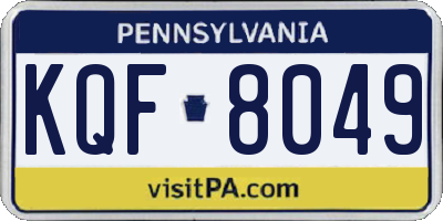 PA license plate KQF8049