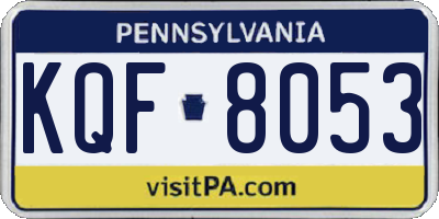 PA license plate KQF8053