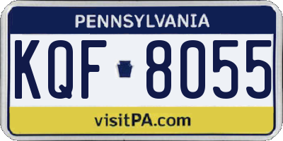 PA license plate KQF8055