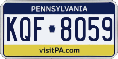 PA license plate KQF8059