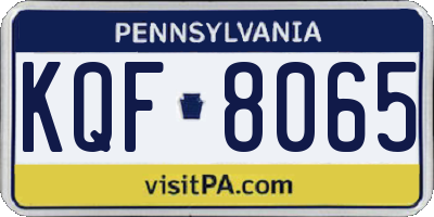 PA license plate KQF8065