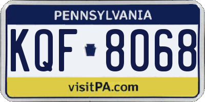 PA license plate KQF8068