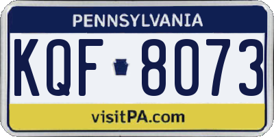 PA license plate KQF8073