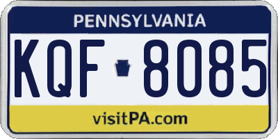 PA license plate KQF8085