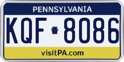 PA license plate KQF8086