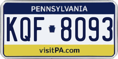 PA license plate KQF8093