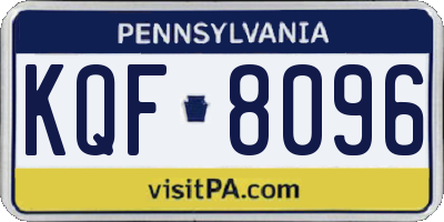 PA license plate KQF8096