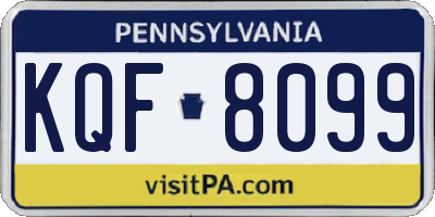 PA license plate KQF8099