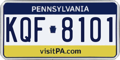 PA license plate KQF8101