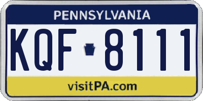 PA license plate KQF8111