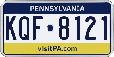 PA license plate KQF8121