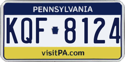 PA license plate KQF8124