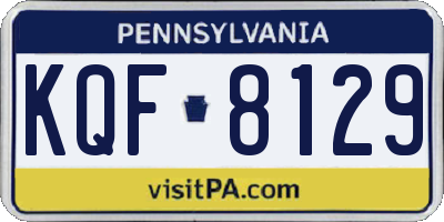 PA license plate KQF8129