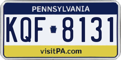 PA license plate KQF8131
