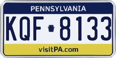 PA license plate KQF8133