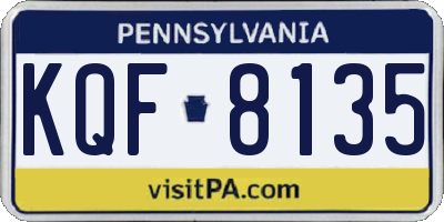 PA license plate KQF8135