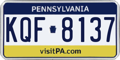 PA license plate KQF8137
