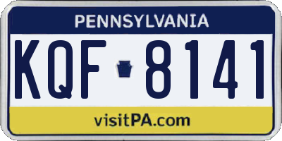 PA license plate KQF8141
