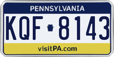 PA license plate KQF8143