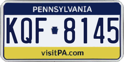 PA license plate KQF8145