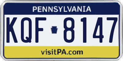 PA license plate KQF8147