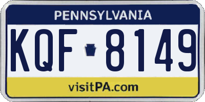 PA license plate KQF8149