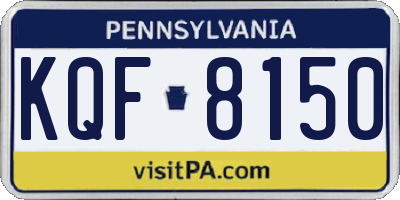 PA license plate KQF8150