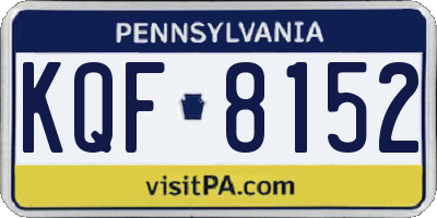 PA license plate KQF8152