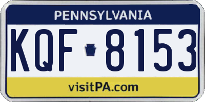PA license plate KQF8153