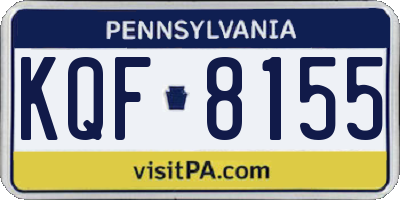 PA license plate KQF8155