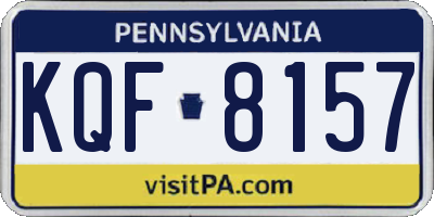 PA license plate KQF8157
