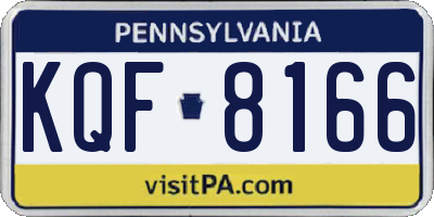 PA license plate KQF8166