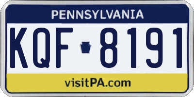 PA license plate KQF8191