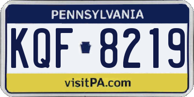 PA license plate KQF8219