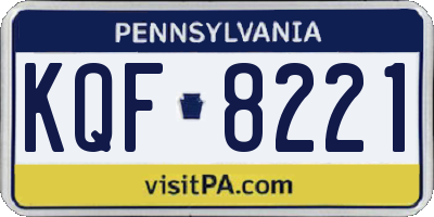 PA license plate KQF8221