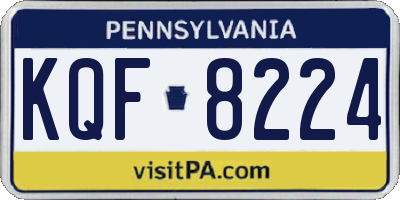 PA license plate KQF8224