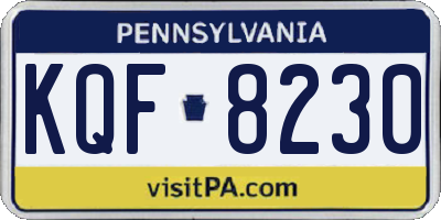 PA license plate KQF8230
