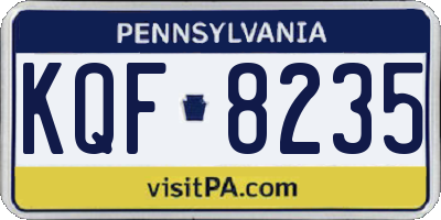 PA license plate KQF8235