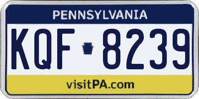 PA license plate KQF8239