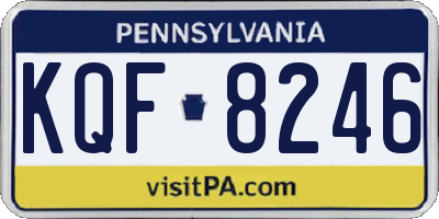PA license plate KQF8246