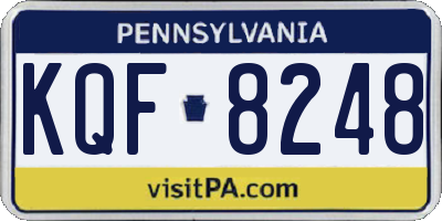 PA license plate KQF8248