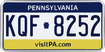 PA license plate KQF8252