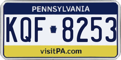 PA license plate KQF8253