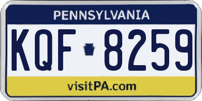 PA license plate KQF8259