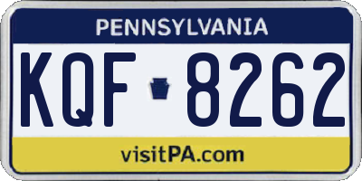 PA license plate KQF8262