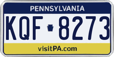 PA license plate KQF8273