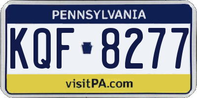 PA license plate KQF8277