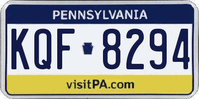 PA license plate KQF8294