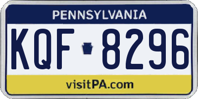 PA license plate KQF8296